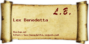 Lex Benedetta névjegykártya